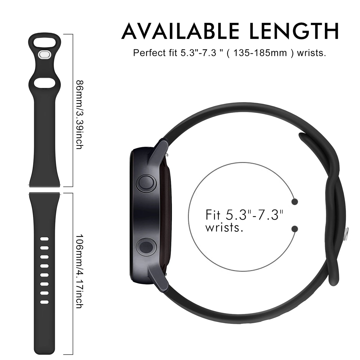 Correa Para Samsung Galaxy Watch 4 40mm 44mm / Galaxy Watch 5 / Active 2 40mm 44mm/Galaxy Watch 3 41mm, 20mm Correa De Silicona Suave Y Delgada Para Amazfit GTS 4